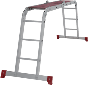 Лестница-трансформер алюминиевая с помостом