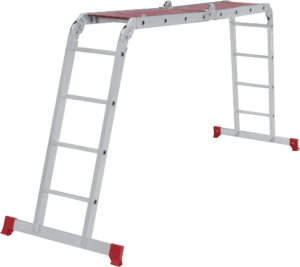 Лестница-трансформер алюминиевая с помостом