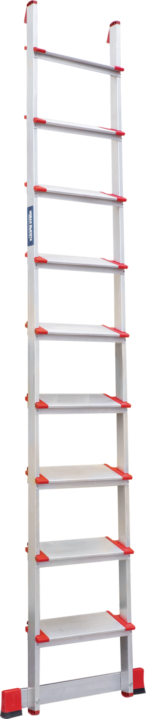 Профессиональная алюминиевая приставная лестница со ступенями 130 мм NV 3217 артикул 3217109