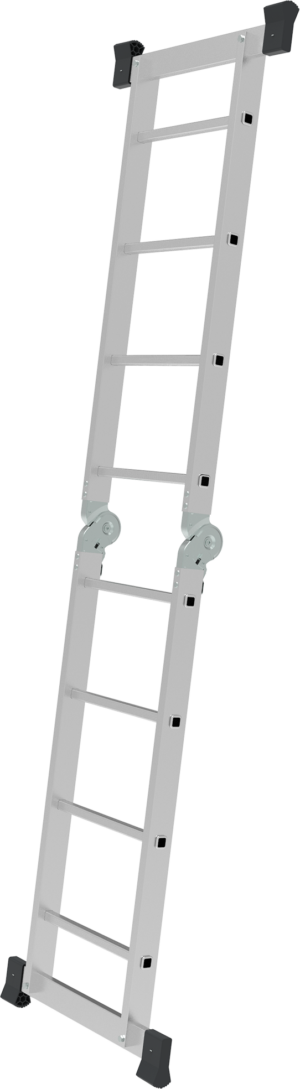 Алюминиевая двухсекционная шарнирная лестница с перекладинами