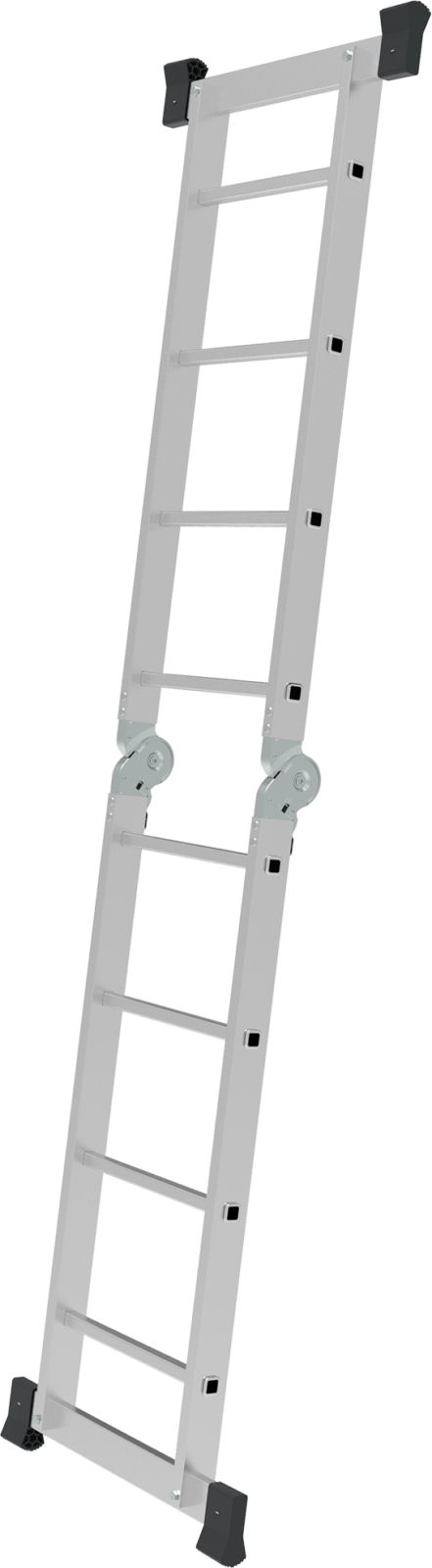 Алюминиевая двухсекционная шарнирная лестница с перекладинами
