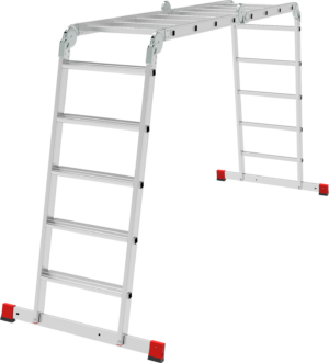 Профессиональная алюминиевая лестница-трансформер с развальцованными ступенями