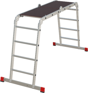 Профессиональная алюминиевая лестница-трансформер с помостом