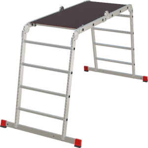 Профессиональная алюминиевая лестница-трансформер с помостом