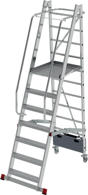 Профессиональная передвижная складная лестница-стремянка с платформой NV3540 артикул 3540107