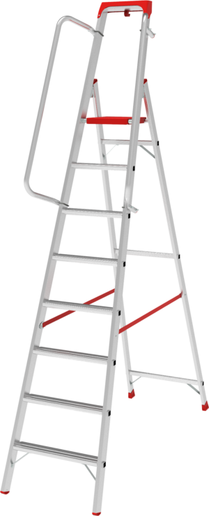 Индустриальная алюминиевая стремянка с развальцованными ступенями и органайзером NV5115 артикул 5115108