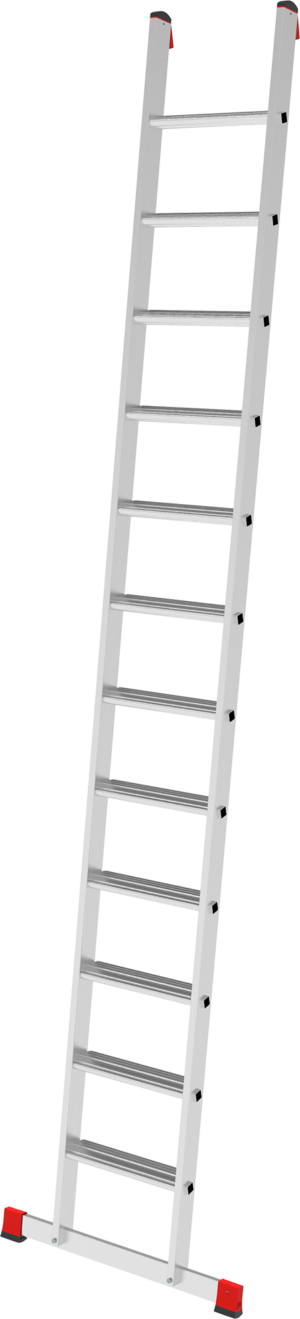 Индустриальная алюминиевая приставная лестница с развальцованными ступенями 80 мм NV5214 артикул 5214112