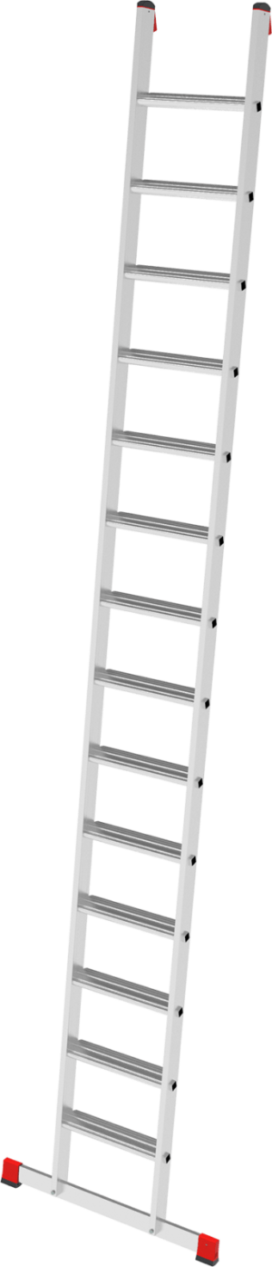 Индустриальная алюминиевая приставная лестница с развальцованными ступенями 80 мм NV5214 артикул 5214114