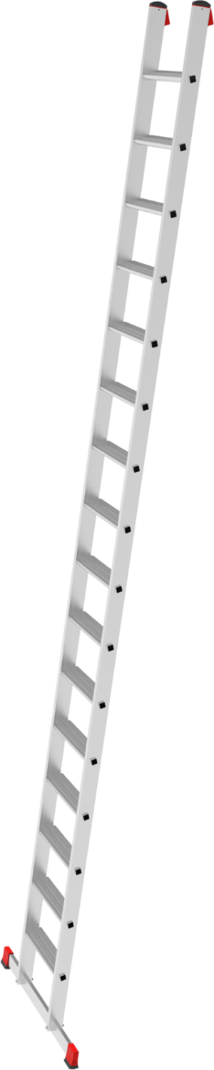 Индустриальная алюминиевая приставная лестница с развальцованными ступенями 80 мм NV5214 артикул 5214116