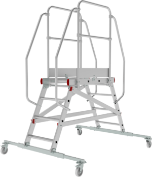 Индустриальная передвижная двухсторонняя лестница-подмости с платформой NV5520 артикул 5520204