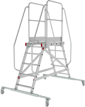 Индустриальная передвижная двухсторонняя лестница-подмости с платформой NV5520 артикул 5520205