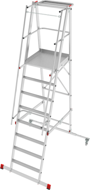 Индустриальная передвижная складная лестница-стремянка с платформой NV 5540 артикул 5540108